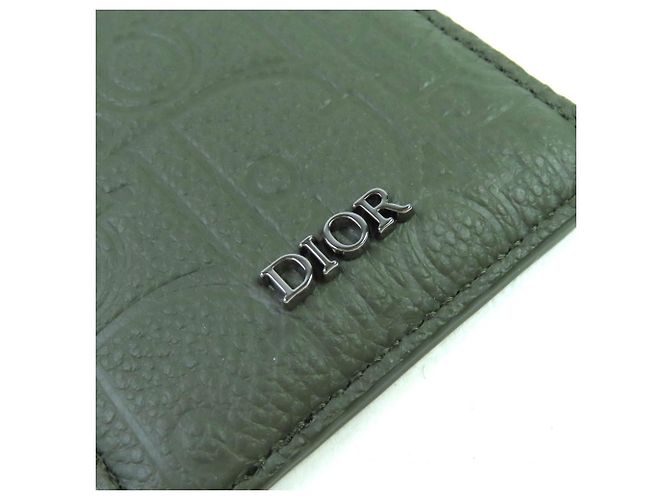 Porta-cartões de couro khaki DIOR SADDLE da Christian Dior Caqui - vista 6