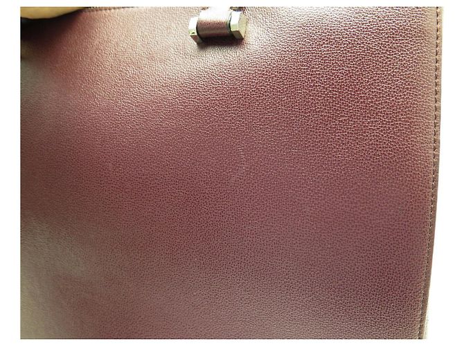 BOLSO LANCEL LISON A07894 DE CUERO GRANEADO BURDEOS CON BANDOLERA - vista 13