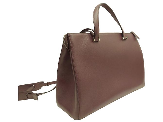 BOLSO LANCEL LISON A07894 DE CUERO GRANEADO BURDEOS CON BANDOLERA - vista 3