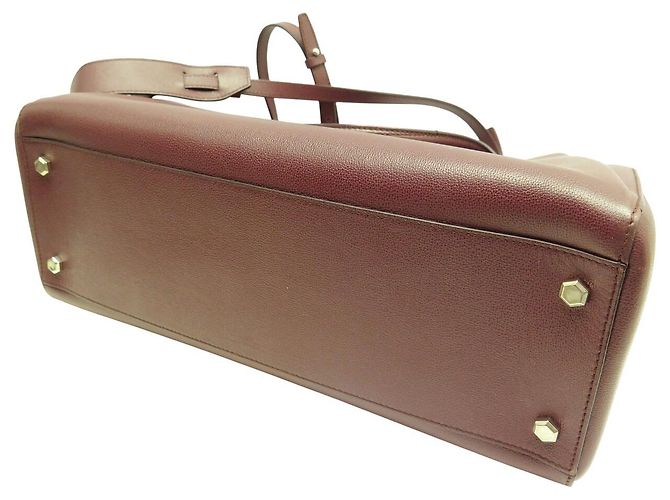 BOLSO LANCEL LISON A07894 DE CUERO GRANEADO BURDEOS CON BANDOLERA - vista 4