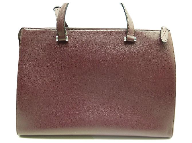 BOLSO LANCEL LISON A07894 DE CUERO GRANEADO BURDEOS CON BANDOLERA - vista 5