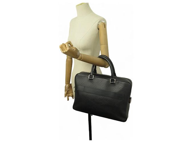 BORSA LOUIS VUITTON PORTADOCUMENTI M54092 IN PELLE EPI NERA Nero - vista 6
