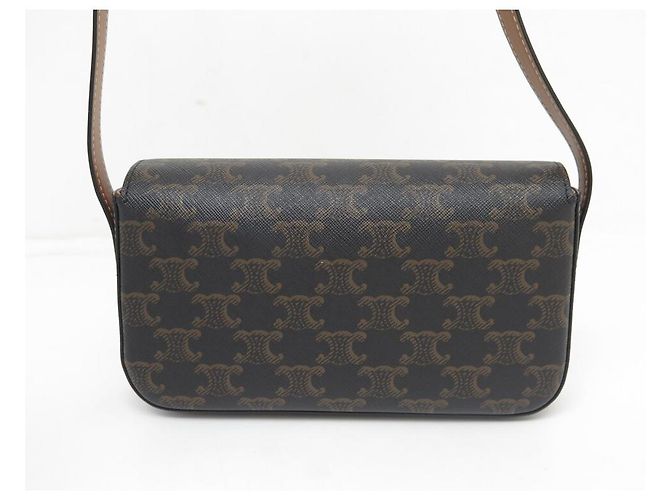 Triomphe Céline NUOVA BORSA A MANO CELINE CLAUDE TRIONFO CANVAS 194142CUZ Marrone - vista 2