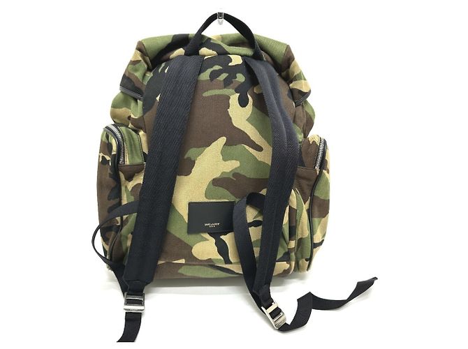 Yves Saint Laurent Camouflage Rucksack Grün - Ansicht 2
