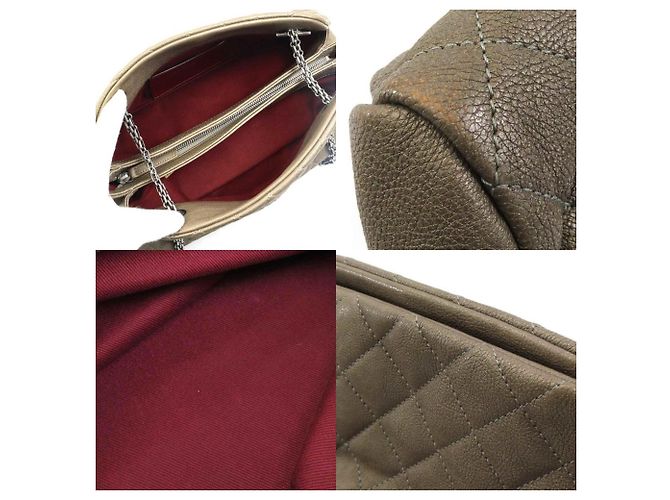 Borsa a mano in pelle marrone khaki da donna Chanel Cachi - vista 3