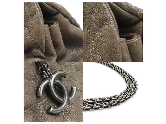 Borsa a mano in pelle marrone khaki da donna Chanel Cachi - vista 4
