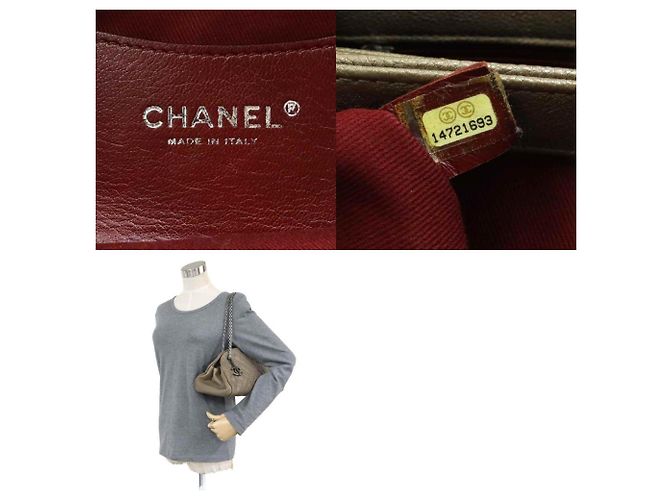 Borsa a mano in pelle marrone khaki da donna Chanel Cachi - vista 5