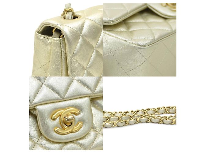 Borsa a Spalla in Pelle Dorata Chanel D'oro - vista 3