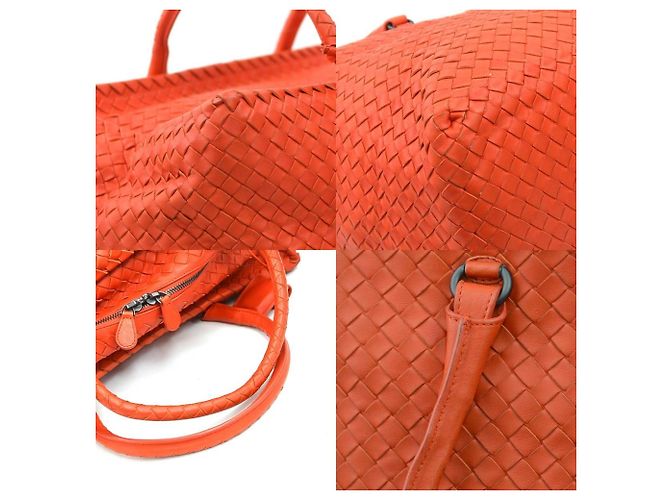 Borsa in pelle Bottega Veneta Rosso - vista 3