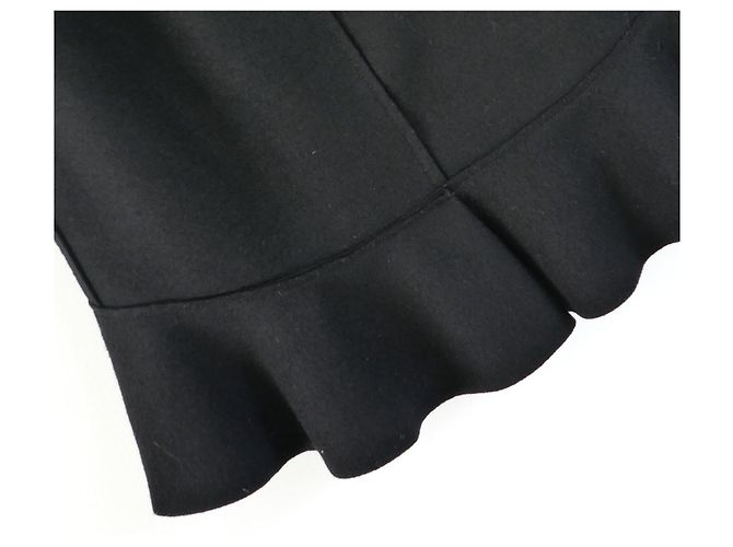 Falda de fieltro de lana negra con volantes Prada Otoño 2008 Negro - vista 4