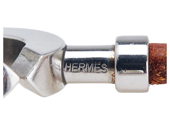 Pulseira Hermès de Couro Marrom e Metal Prateado Prata - vista 5