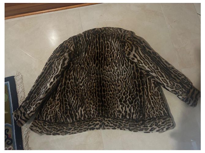 Autre Marque Jaqueta Biker de Pele Marrom Bege - vista 15