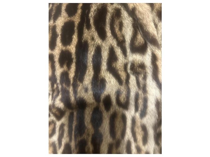 Autre Marque Jaqueta Biker de Pele Marrom Bege - vista 2