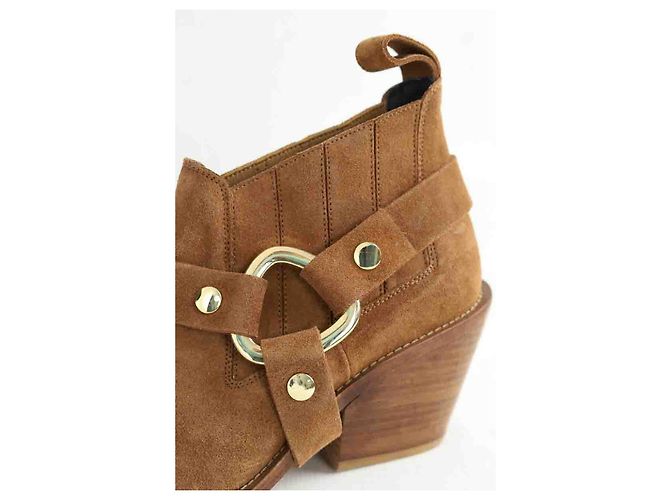 Zadig & Voltaire Botas western de ante camel Camello - vista 4