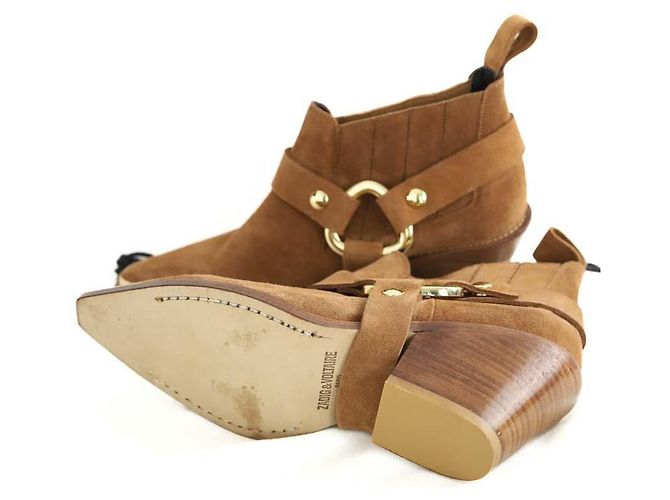 Zadig & Voltaire Botas western de ante camel Camello - vista 6