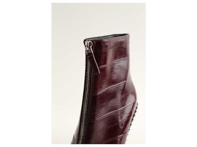Alexander Wang Botas de Cuero Burdeos - vista 5