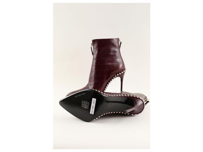 Alexander Wang Botas de Cuero Burdeos - vista 6