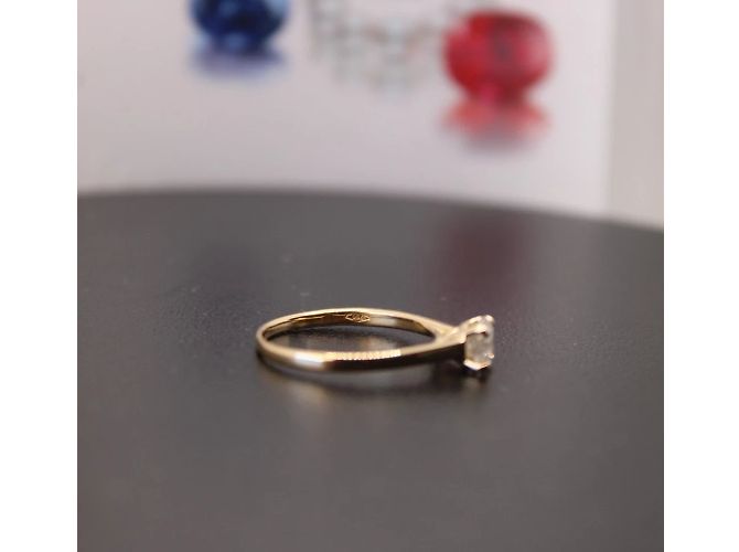 Autre Marque Französischer Solitärring GIA 0,59 ct. mit natürlichem rundem Brillanten Weiß - Ansicht 10