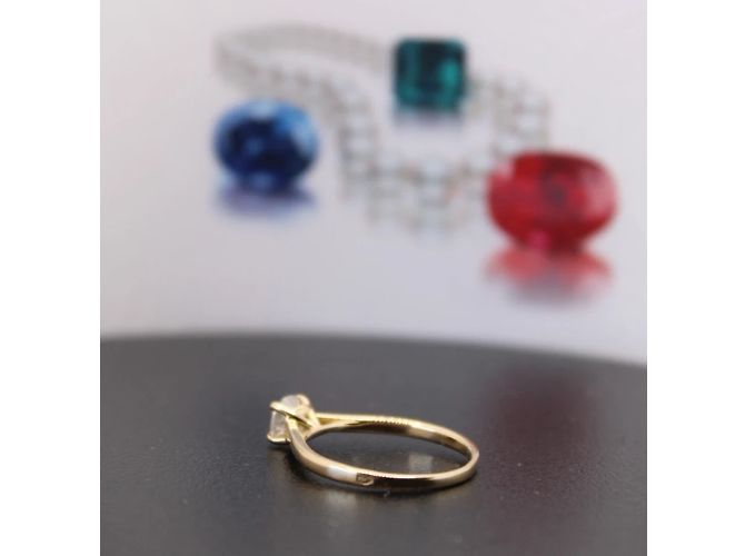 Autre Marque Französischer Solitärring GIA 0,59 ct. mit natürlichem rundem Brillanten Weiß - Ansicht 15