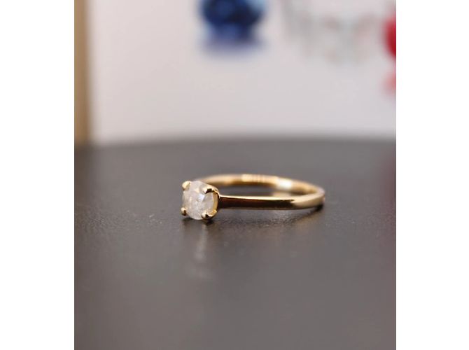 Autre Marque Französischer Solitärring GIA 0,59 ct. mit natürlichem rundem Brillanten Weiß - Ansicht 6