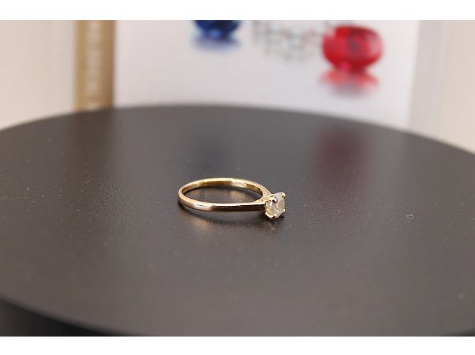 Autre Marque Französischer Solitärring GIA 0,59 ct. mit natürlichem rundem Brillanten Weiß - Ansicht 7