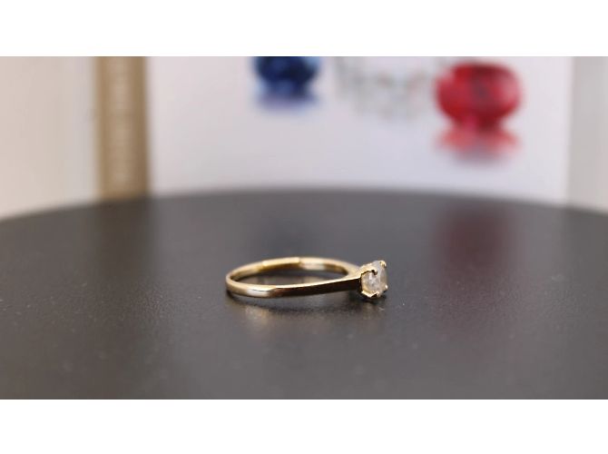 Autre Marque Französischer Solitärring GIA 0,59 ct. mit natürlichem rundem Brillanten Weiß - Ansicht 8