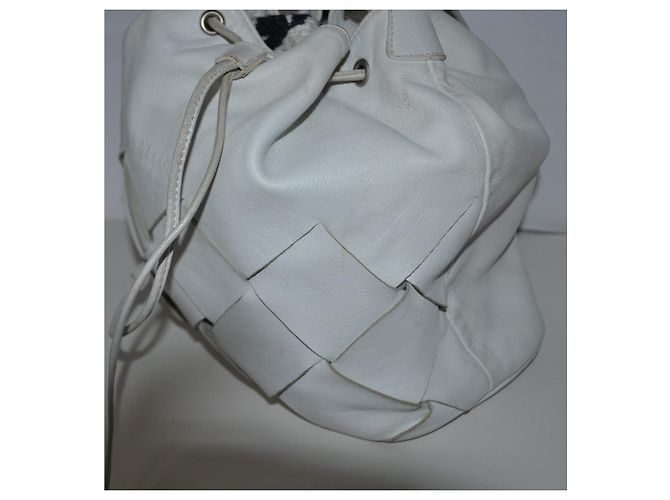 Borsa a secchiello Azzaro in pelle bianca Bianco - vista 4