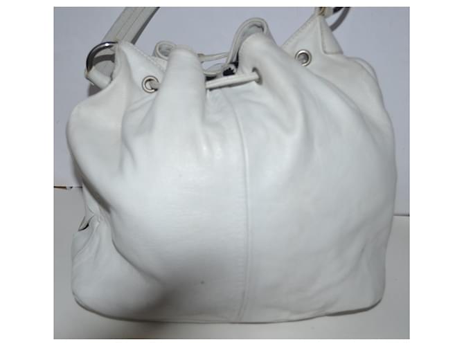 Borsa a secchiello Azzaro in pelle bianca Bianco - vista 5