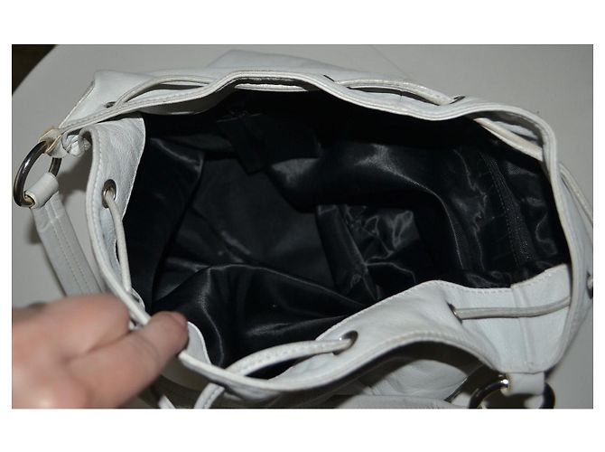 Borsa a secchiello Azzaro in pelle bianca Bianco - vista 6