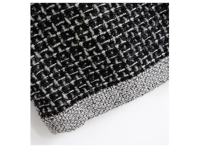 Falda lápiz de tweed fantasía chunky Chanel Otoño 2017 Negro - vista 2