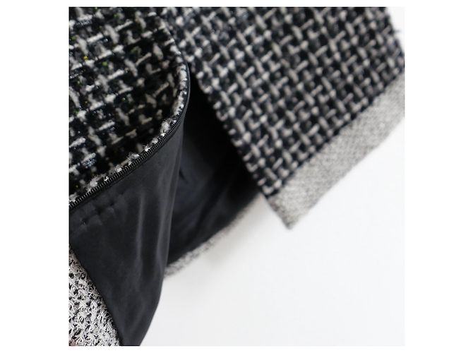 Falda lápiz de tweed fantasía chunky Chanel Otoño 2017 Negro - vista 4
