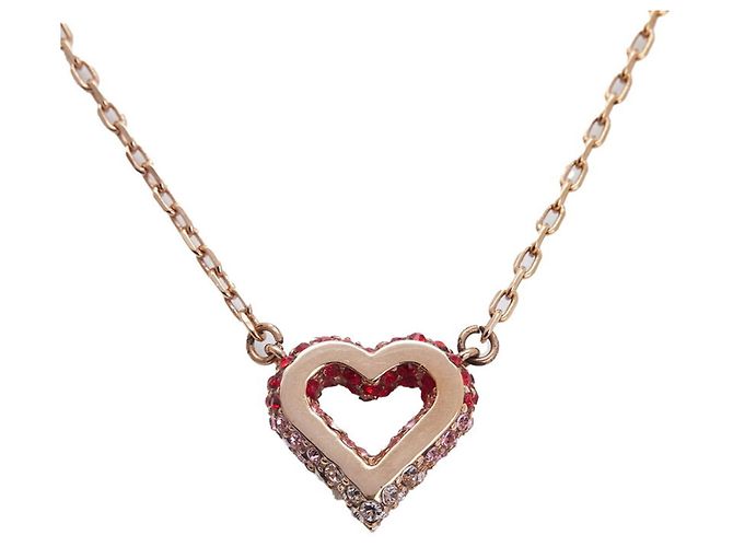 Collana Cuore Strass Louis Vuitton Rosa Rosso D'oro - vista 3