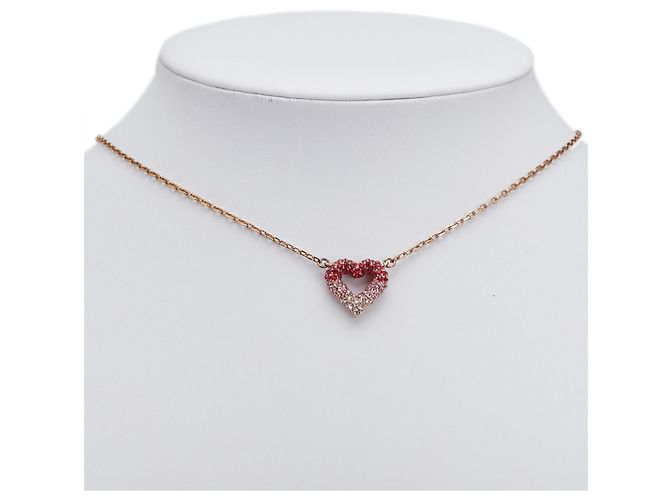Collana Cuore Strass Louis Vuitton Rosa Rosso D'oro - vista 8