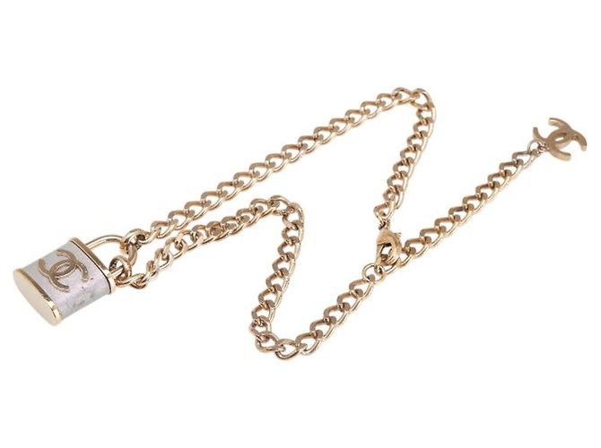 Collana a catena con motivo lucchetto Coco Mark di Chanel D'oro - vista 4
