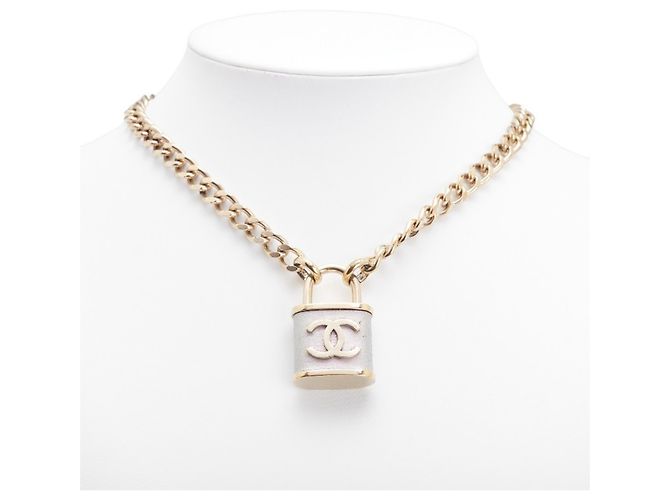 Collana a catena con motivo lucchetto Coco Mark di Chanel D'oro - vista 8