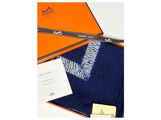 Carré Collector Ex Libris Shibori Indigo Hermès Blu - vista 2