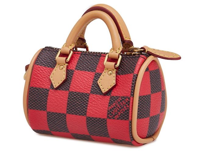 Portachiavi Mini Speedy Damier Pop di Louis Vuitton Marrone Rosso - vista 2