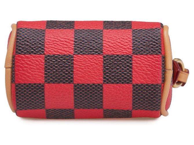 Portachiavi Mini Speedy Damier Pop di Louis Vuitton Marrone Rosso - vista 3
