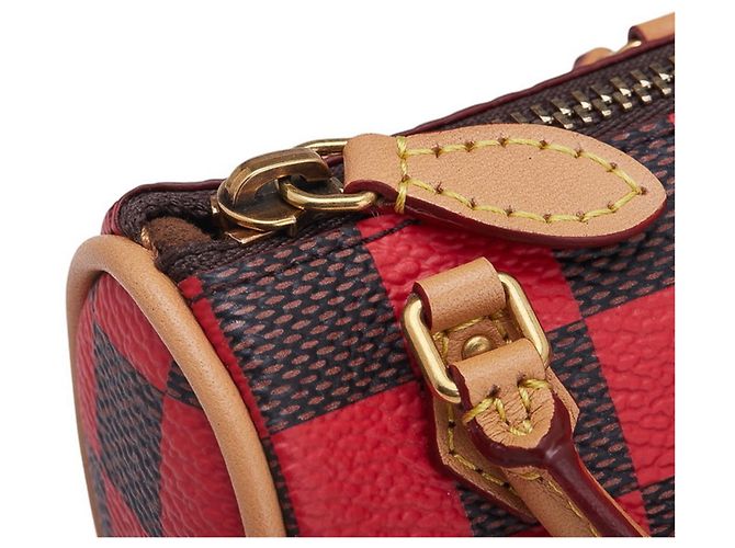 Portachiavi Mini Speedy Damier Pop di Louis Vuitton Marrone Rosso - vista 4