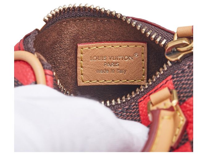 Portachiavi Mini Speedy Damier Pop di Louis Vuitton Marrone Rosso - vista 6