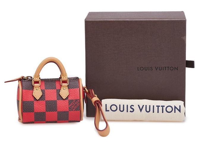Portachiavi Mini Speedy Damier Pop di Louis Vuitton Marrone Rosso - vista 8
