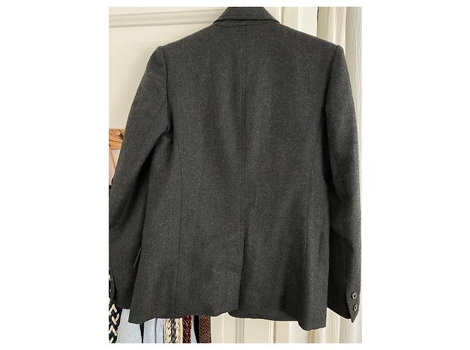 Isabel Marant Jacke aus Wolle und Kaschmir Dunkelgrau Anthrazitgrau - Ansicht 4