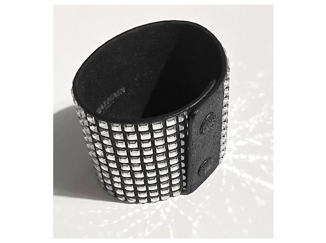Bracciale in cristallo e pelle Balmain Argento - vista 2