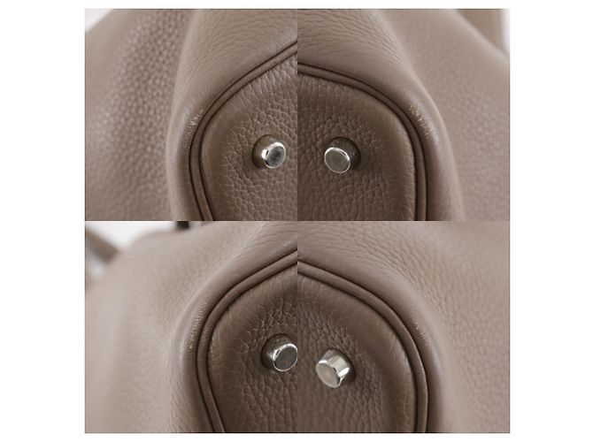 Borsa Picotin MM in pelle Taurillon Clemence di Hermès Marrone Taupe - vista 4