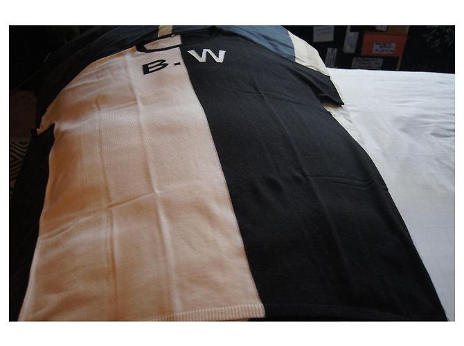 Marina Rinaldi Strickkleid aus Wolle Schwarz Weiß - Ansicht 10