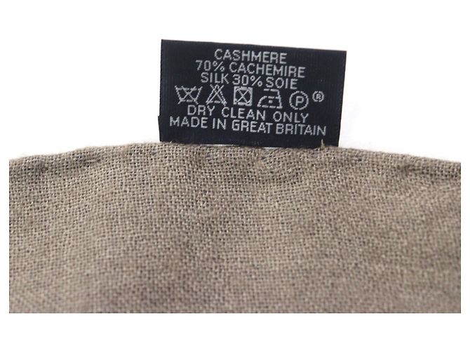 Stola in cashmere e seta da uomo Hermès Blu Marrone chiaro - vista 10