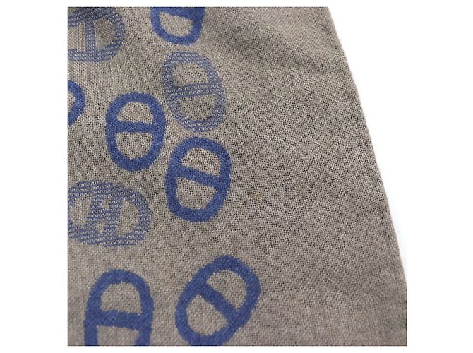 Stola in cashmere e seta da uomo Hermès Blu Marrone chiaro - vista 11
