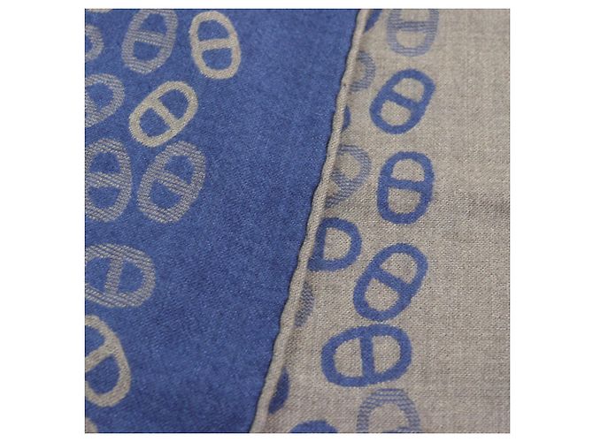 Stola in cashmere e seta da uomo Hermès Blu Marrone chiaro - vista 4