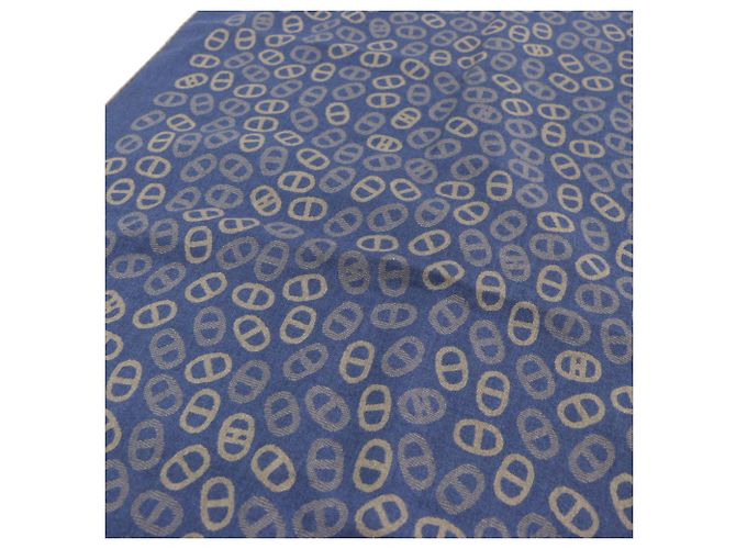 Stola in cashmere e seta da uomo Hermès Blu Marrone chiaro - vista 7