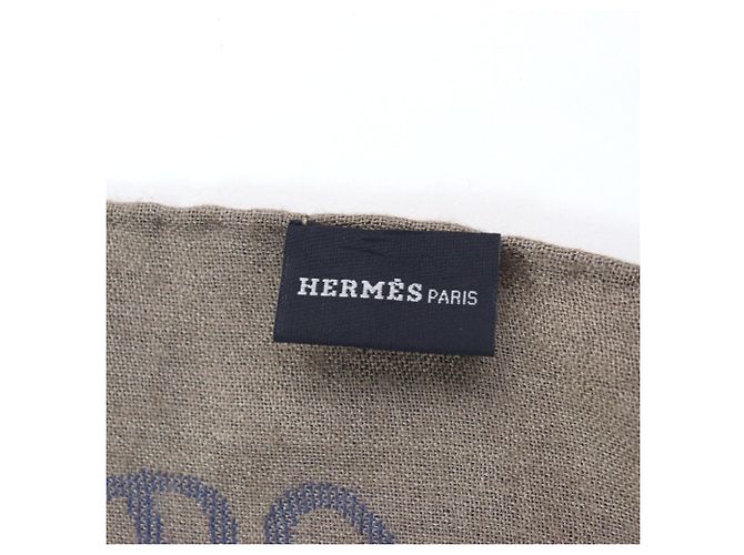 Stola in cashmere e seta da uomo Hermès Blu Marrone chiaro - vista 9